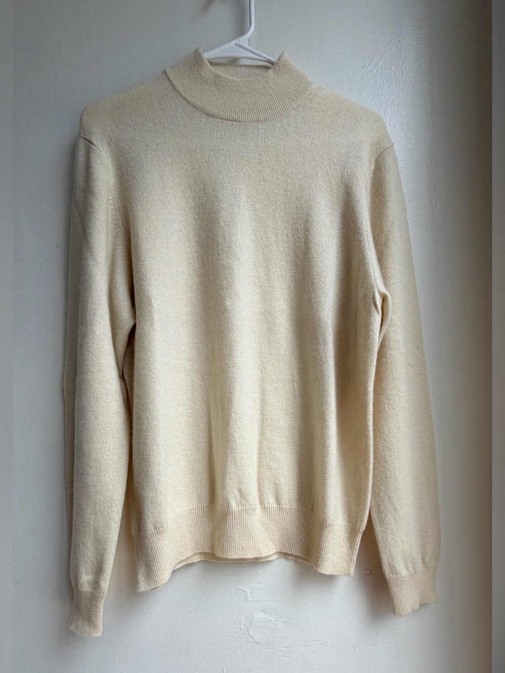 Charter Club 100% Cashmere Mock Neck Sweater Cream Ivory Women’s Size L